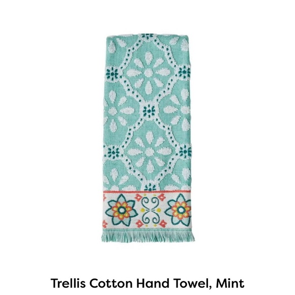 Pioneer Woman Trellis Mint Hand Towel Only - set of 2 pcs - Picture 1 of 1